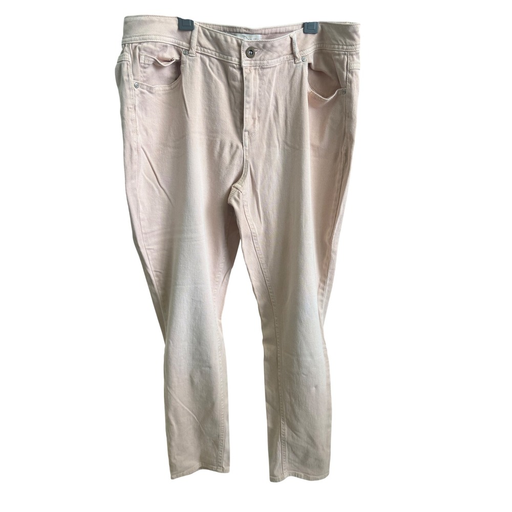 Est 1946 Denim Womens 16W Classic Straight Leg Jeans Pale Pink Pastel Pants
